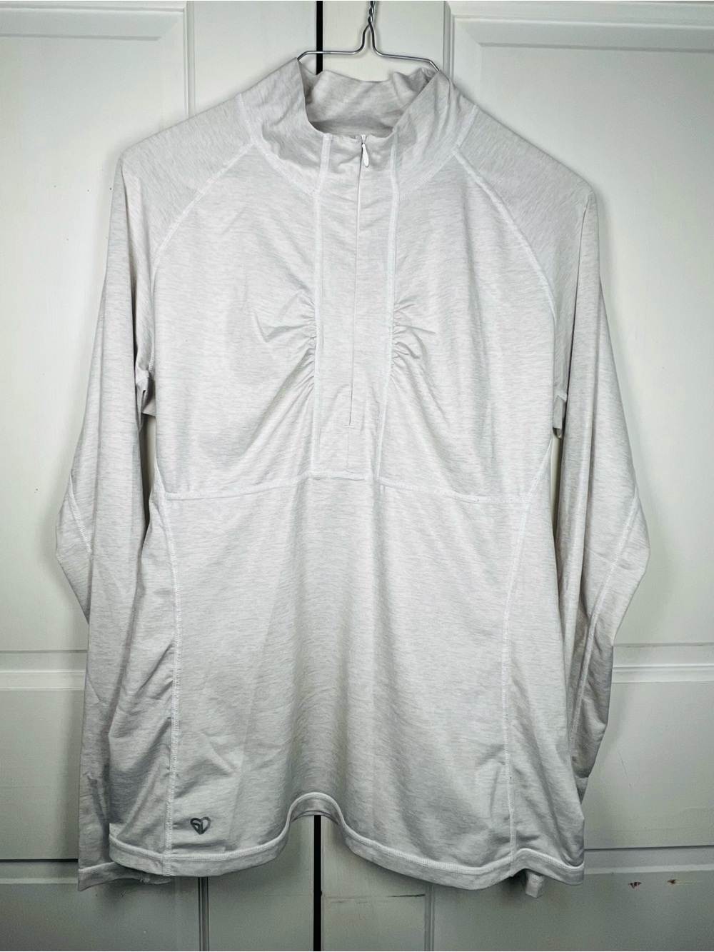Straight Down Golf Shirt Womens 1/4 Zip Long Sleeve Ruched Chest Pullover Sz M